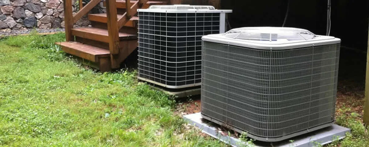 Heat pump installation and service units outside a home in San Antonio, TX